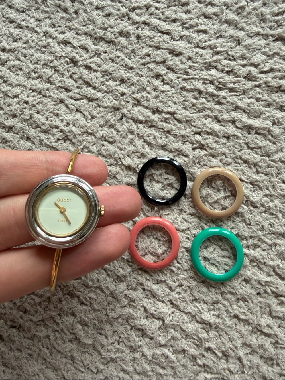 Gucci Gold Watch with Colorful Bezels